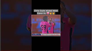 Chris Gayle wicked tekan Karan Kc 💗🔥🔥 #karankc #nepalcricket #chrisgayle #fyp #cricketshorts #foryou