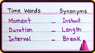 Time words and synonyms | Time words in English grammar | English With Ilyas
