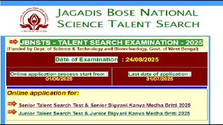 #VSO161, NOTIFICATION, JUNIOR, SENIOR, BIGYAN KANYA BRITTI SCHOLARSHIP Exam 2025, JBNSTS