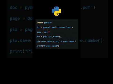 Convert PDF Pages to Images in Python with PyMuPDF #pythonprogramming #pdftoimage #pymupdf