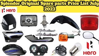 Splendor Spare Parts Price List 2023|Hero Honda Splendor Plus All Spare Parts Price |Original Parts