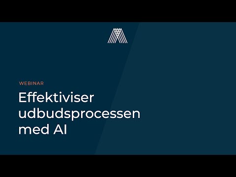 Webinar: Effektiviser udbudsprocesserne med AI