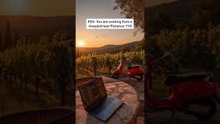 POV: Working at your website from a vineyard near Florence, Tuscany 🍷🇮🇹 #Italy #Tuscany #foryou #fyp