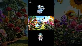 Cute Robot Meets Butterflies! 🦋 #shorts