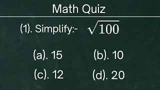 Can You Pass 6th Grade Math Square Root Test | Math Quiz