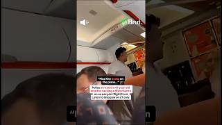 A man, who was shouting about a bomb on a flight, was tackled by a passenger and later arrested.