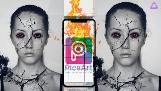How to edit ghost  crack face in picsart.....
