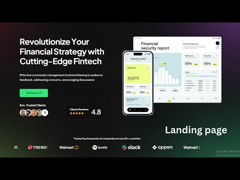 Simple & Modern Fintech Landing Page Design Using HTML & CSS | Financial Strategy Landing Page