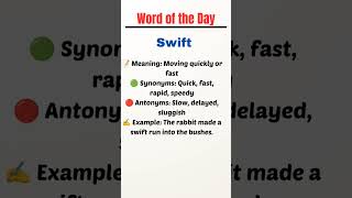 Word of the Day – Swift ⚡ | Easy English Word #shorts