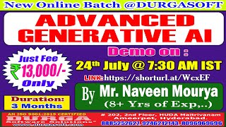 ADVANCED GENERATIVE AI Online Training @ DURGASOFT
