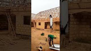roofing a house in Nigeria #video #shortvideo #Nigeriaroofing