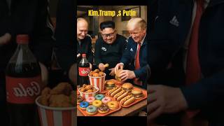 Kim Trump and Putin 🤓 North Korea,Usa China 😏 #shorts #food #trump #comady #fanny