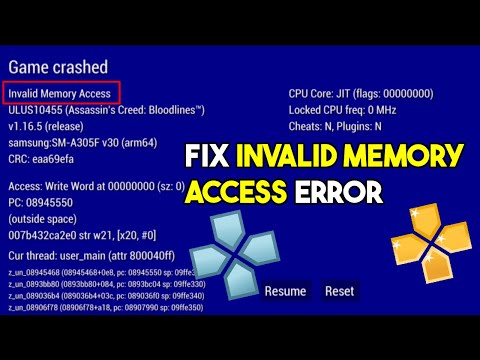 How to fix invalid memory access in ppsspp emulator| how to fix invalid memory access ppsspp android