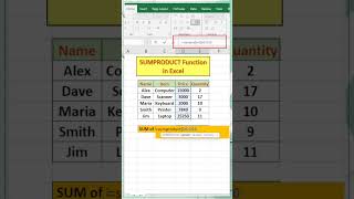 Day 53/100 | SUMPRODUCT Function in Excel | Excel Function | #shorts #youtubeshorts #excelfunctions