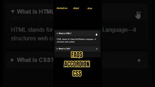 ✨How to Create a CSS‑Only FAQ Accordion | No JavaScript | HTML & CSS Tutorial ✨