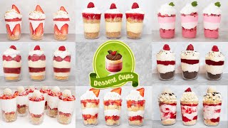 8 dessert cups recipes with red fruits | How to make Dessert Cups 🍓🍧