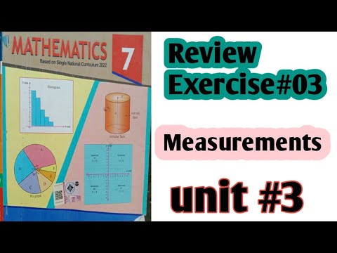Review Exercise 3 Unit 3 Measurements Class 7th Maths PTB 2022 SNC 7th Math unit 3 review exercise