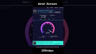 Airtel Xstream 200mbps Speed Test 4ms😱😱 #techathome
