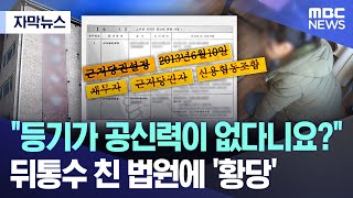 [자막뉴스] "등기가 공신력이 없다니요?"..뒤통수 친 법원에 '황당' (MBC뉴스)