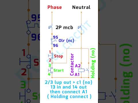 dol starter connection power/control | how to connection direct online starter holding wiring VIDEO