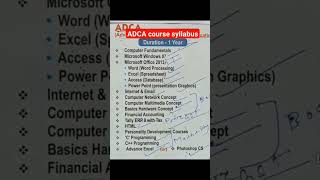 ADCA course #syllabus#computer course#adca