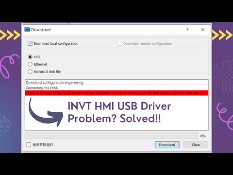 Invt HMI Download Error?? Solved!! USB Driver Update