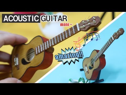 [MINIATURE] DIY How to Make Acoustic Guitar -Tutorial 미니어쳐 통기타 만들기!!