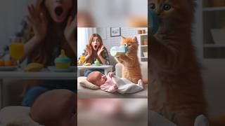 😭👁️👄kitten just wanna drink milk  #catlover##aicat7 #aiart#aistory #cat #horror#cute#funny