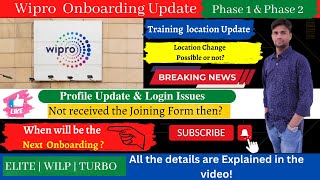 wipro onboarding update | Training Location, Joining Form & Login Issues | Next Onboarding 🔥👍