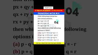 ENGINEERING MATHS MCQ 32 #shorts #engineeringmathematics #tiklesacademy
