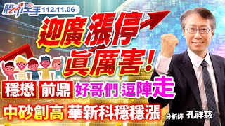 孔祥慈分析師【迎廣漲停，中砂創高，前鼎、穩懋、華新科穩穩漲】2023.11.06