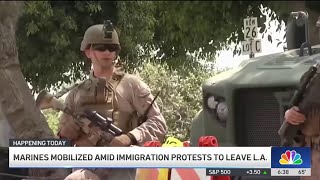 Marines mobilized amid immigration protests to leave LA