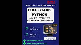 🐍 New Online Batch @ DURGASOFT