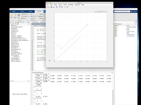 Matlab tutorial playing with points, vectors, normals and parametric equations in 2 space