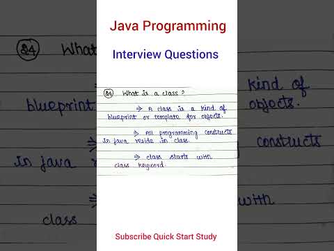 Java Interview Question & Answer | what is a class? #java #programming
