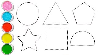 Shapes drawing for kids, Learn 2d shapes, colors for toddlers | Preschool Learning part - 1350