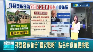 #三立最新 抵抗任何對台武力脅迫! 美國發布國安戰略 再重申支持"台灣自我防衛" 點名中俄首要挑戰│主播 黃倩萍│【LIVE大現場】20221013│三立新聞台