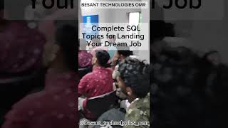 "Complete Guide to SQL Topics for Landing Your Dream Job!"| Besant Technologies OMR Branch | Chennai