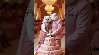 Cute Couple Cake Celebration 🎂💞 #cat #cutecats #cats #catlovers