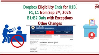 No More Dropbox for H1B, F1, L1 After Sep 2, 2025: Only Limited B1/B2 Visas Eligible, Other Changes