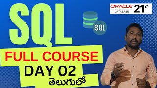 Complete SQL Tutorial in Telugu DAY-02| DDL , DML , DCL , TCL COMMANDS  with Query Examples || #SQL