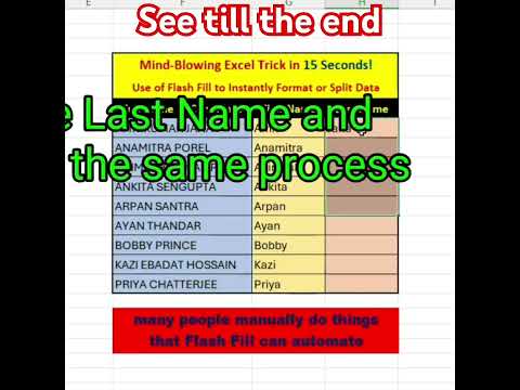 Excel Flash Fill: Automate Data Entry in Seconds! ⚡
