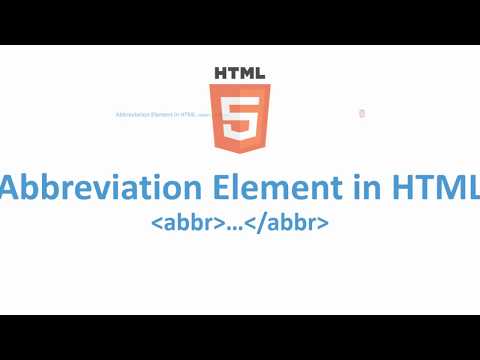 Abbreviation Element in HTML