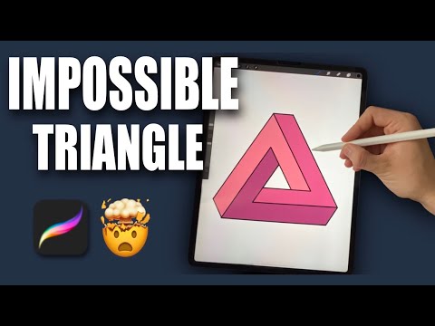 DRAWING IMPOSSIBLE TRIANGLE IN PROCREATE (#shorts)