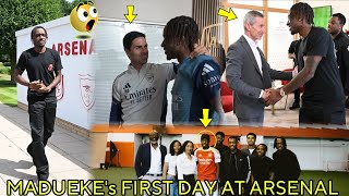 😱Noni Madueke First Day At Arsenal,Meets Andre Berta,Mikel Arteta & Family Members Welcomed By Team