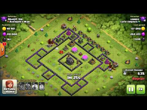 Clash of Clan (CoC) Multiplayer Attack Damages 100 % with Dragon and Baloon