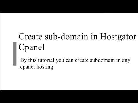 Create sub domain in HostGator cPanel | how to make subdomain | subdomain for a domain