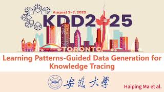 KDD 2025 - Learning Patterns-Guided Data Generation for Knowledge Tracing