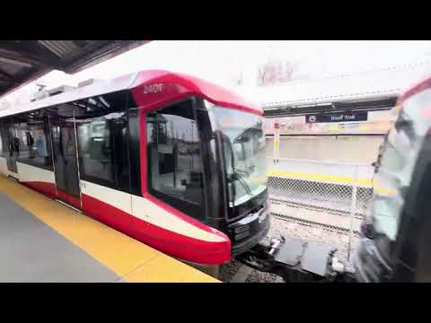 Calgary CTrain Red Line train arriving at Banff Trail Station