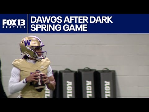 Huskies hit the field for their "Dawgs After Dark" spring game